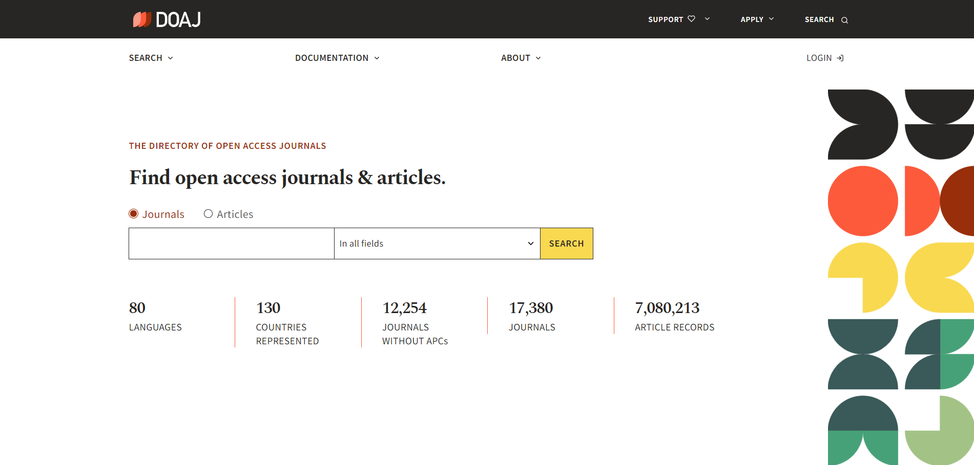 Search articles. 2. DOAJ. (Directory of open access Journals). DOAJ.