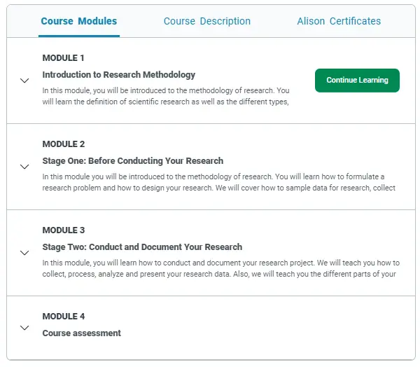 Online Courses for Research Project Design : Credits: Alison