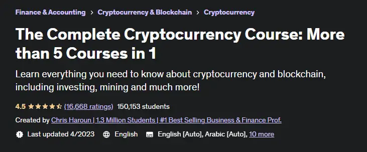 Crypto Investing Courses : Credits: Udemy